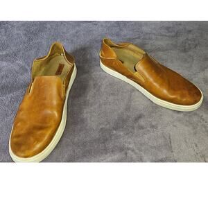 OluKai Pehuea Brown Slip-On Leather  Convertible Sneaker Shoes Women's‎ Size 9.5